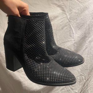 Sparkle front black booties